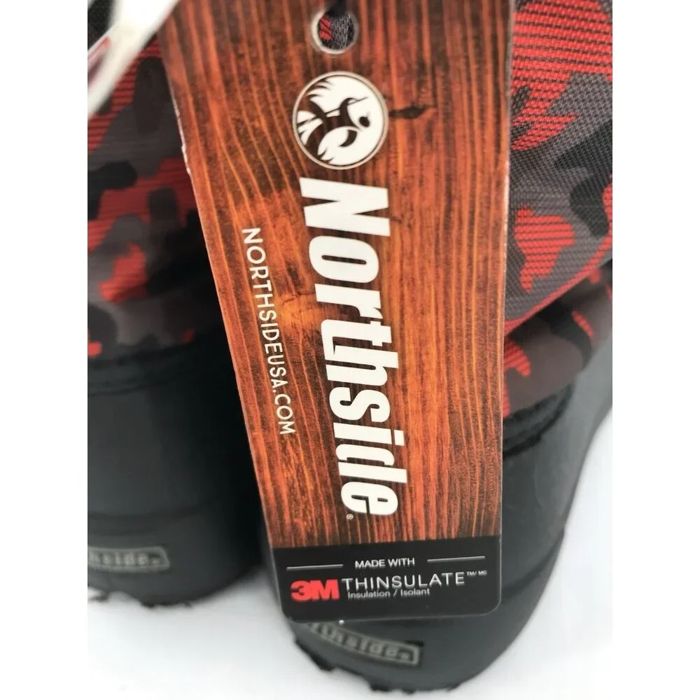 Northside Boots Kids Boys Size 3 Red‎ Gray Black Camo Winter